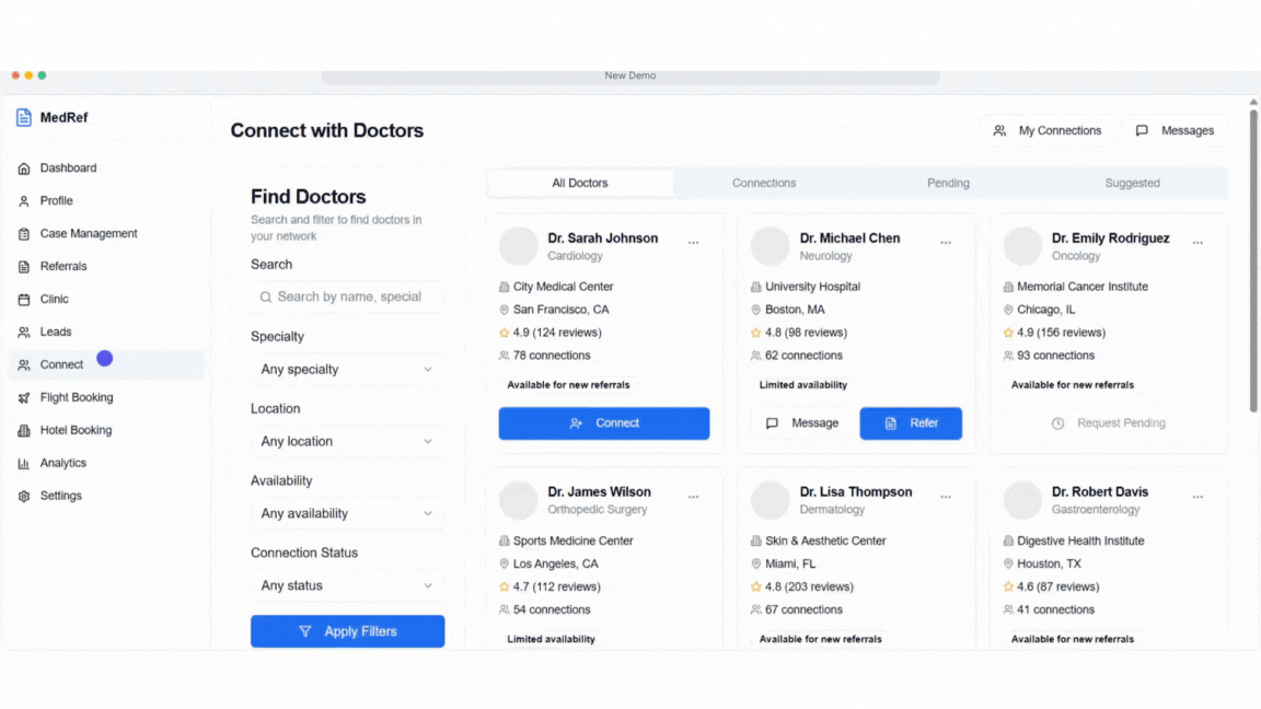 Connect with Doctors Demo