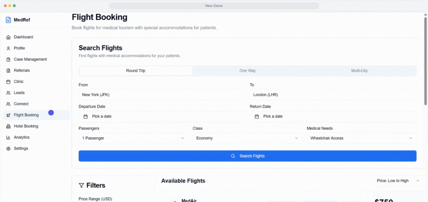 Flight & Hotel Booking Demo